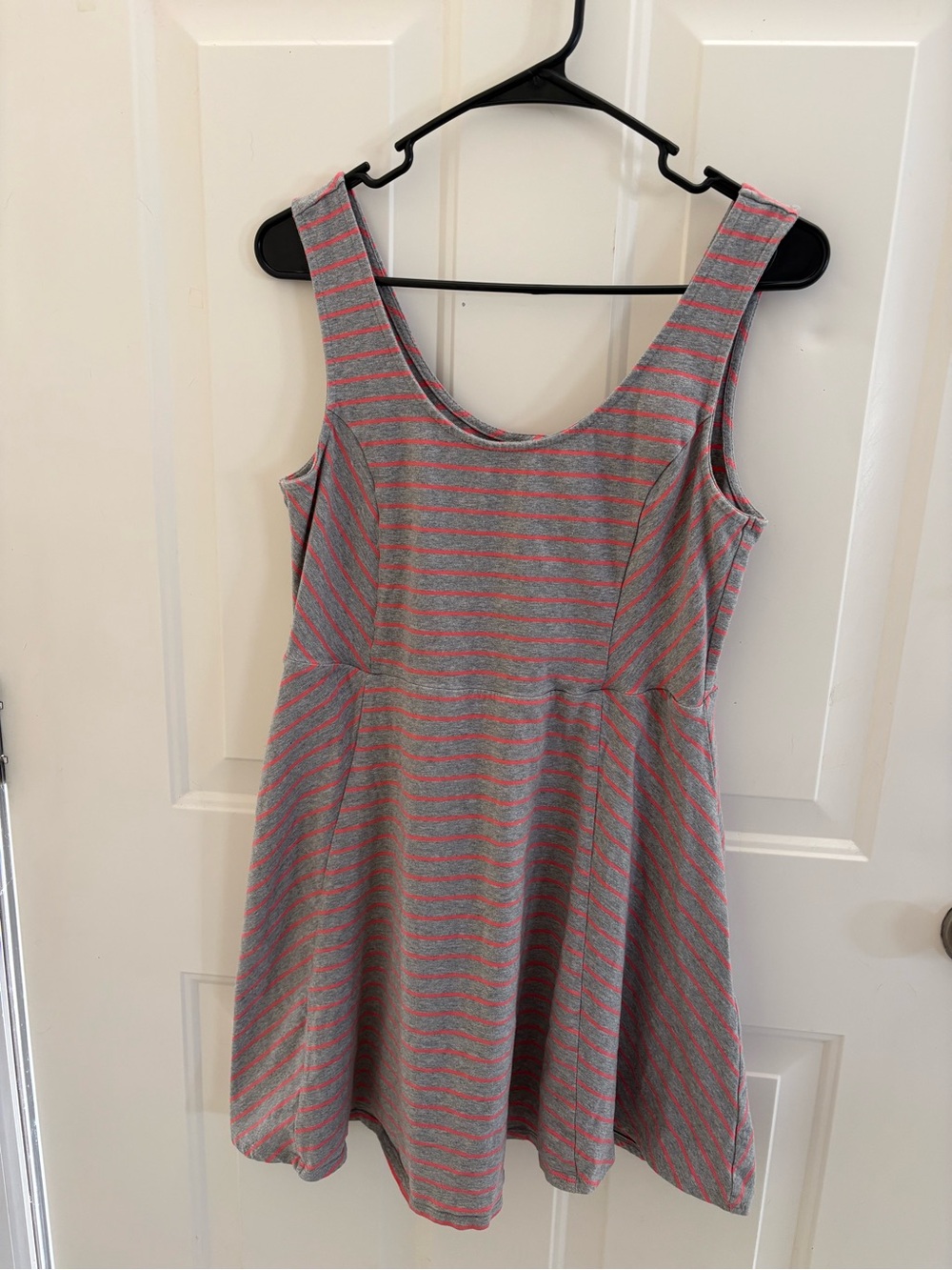 Mossimo Gray & Pink Striped Sleeveless Dress XL